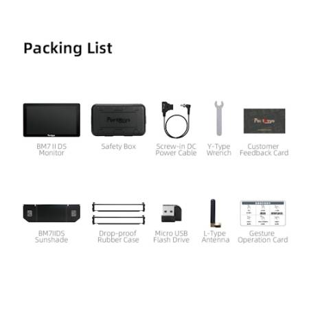 Portkeys BM7 II DS - monitor podglądowy 7”, HDMI, SDI, 1920x1080, 1000:1, 2200nit, dotykowe sterowanie_Zawartość zestawu_4